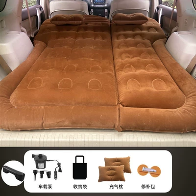Vehicle-mounted inflatable bed | Bed, Foldable Car Mattress - two-purpose-trunk-and-rear-seat-honeycomb-suv-flocking-brown-long-pier