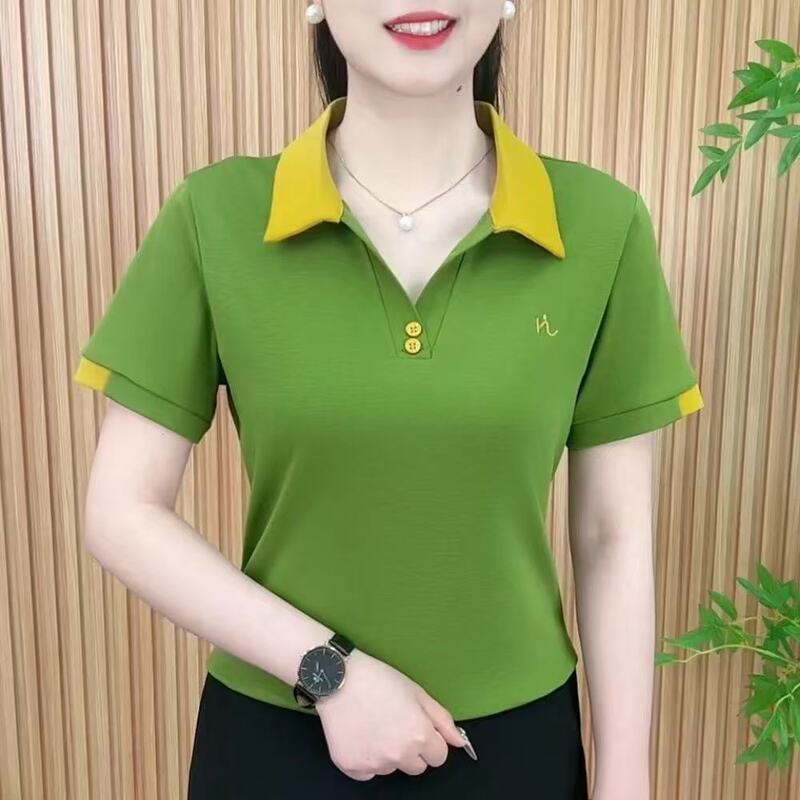 2025 New Stylish Summer Base Shirt for Women, Slim Fit Versatile European Short Sleeve Top Inner Wear