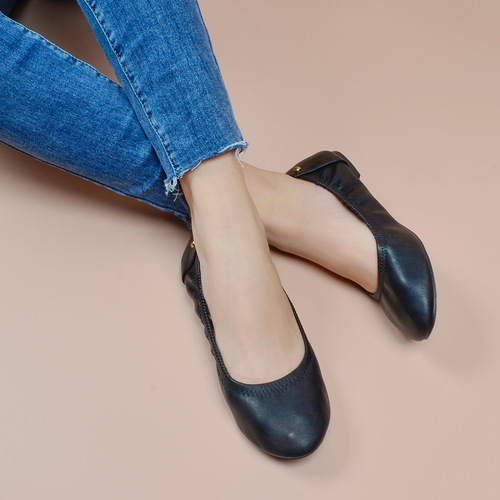 Foreign Trade Egg Roll Shoes for Women, Shallow Mouth Soft Casual Women's Single-Layer Shoes,  New Arrival Grandma Shoes, Foldable Shoes