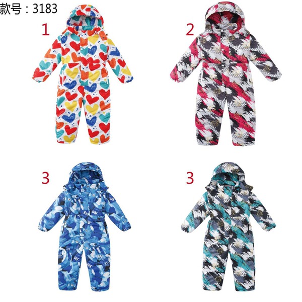 Winter cartoon keep warm waterproof windproof ski suit for boys