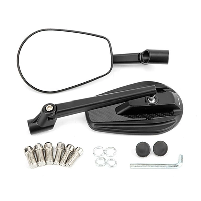 Motorcycle Modification Accessories Retro Rearview Mirror Cnc Aluminum Alloy Carbon Fiber Rearview Mirror Oval High-Definition Wide Field of View (Motorcycle rearview mirror) - cnc-oval-rearview-mirror-2089