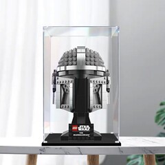 適用樂高75328曼達洛人頭盔亞克力展示盒 透明防塵盒子手辦收納盒