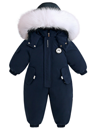 Baby Winter Outdoor Ski Suit Crawling Suit Infant Outdoor Thick Windproof Warm Crawling Suit Hairy Cotton Coat