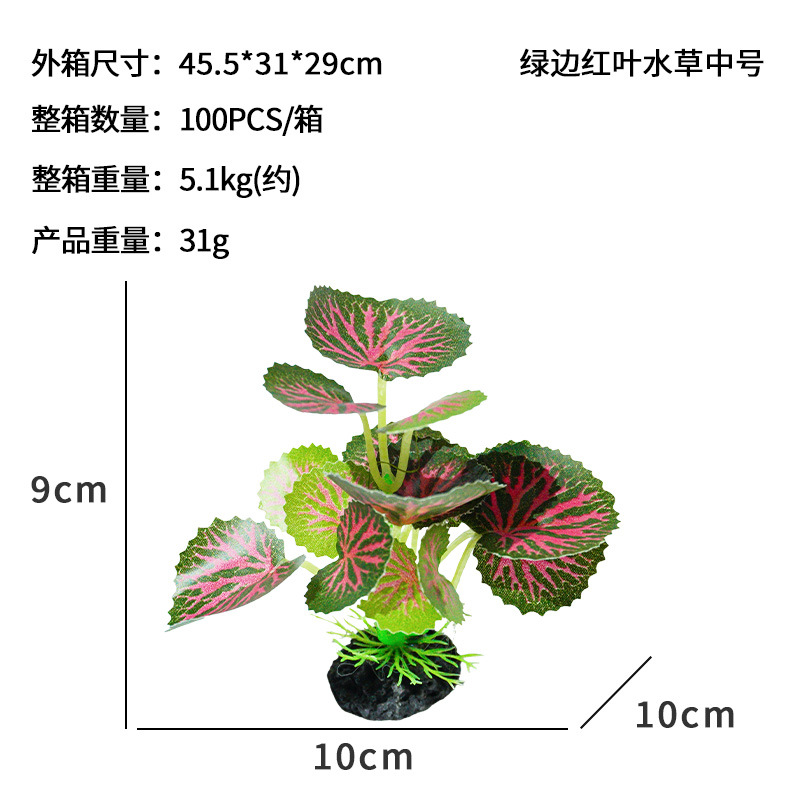 Lado verde hoja roja hierba mediana
