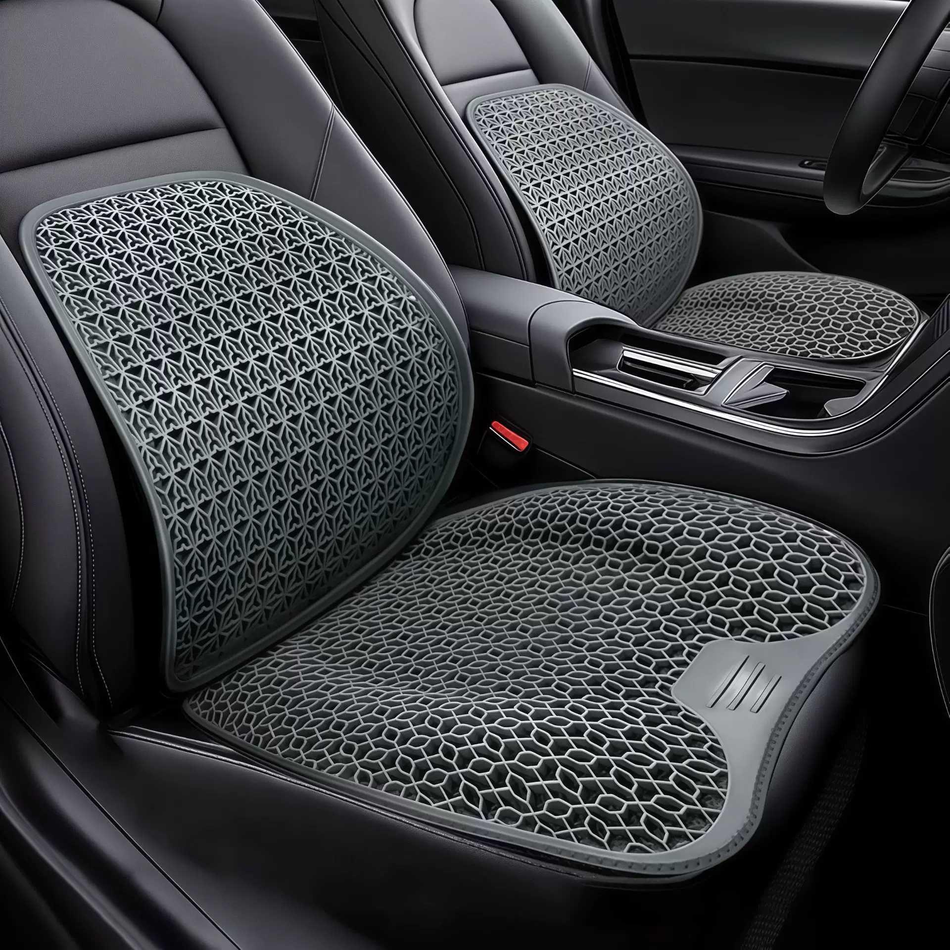 汽车腰靠夏季蜂窝凝胶冰丝腰托靠枕夏天开车护腰通风透气座椅靠背