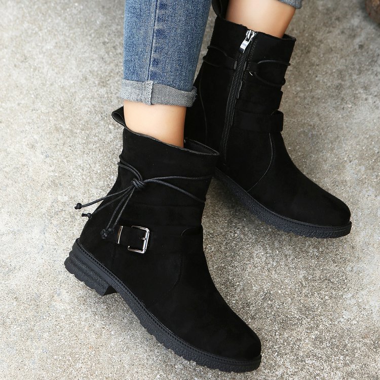 Large size short boots women dress boots autumn and winter new round head retro explosive cotton boots women_voghion.com