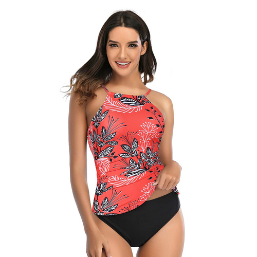 New European and American Cross-border Trade Women's Conservative Full-body Plus Size Disguising Tankini Bikini
