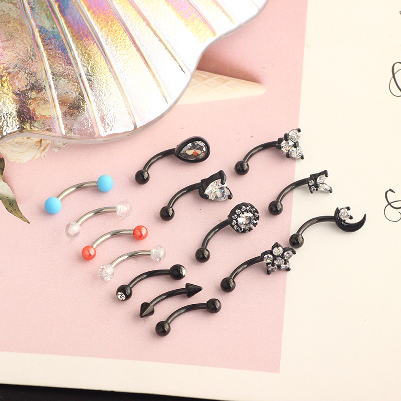 Pointed titanium steel lip stud product view