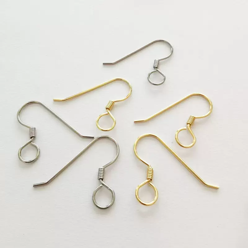 跨境专供316不锈钢大圈耳钩 带弹簧0.8*20*25mm DIY饰品配件