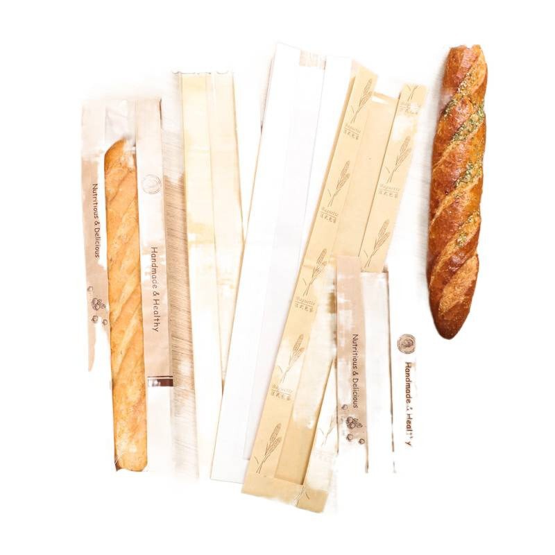 In-Stock Wholesale Baguette Bread Bags, Kraft Paper with Window, French Baguette Toast Bread Baking Paper Bags, Caterpillar-Style In-Stock Wholesale Baguette Bread Bags, Kraft Paper with Window, French Baguette Toast Bread Baking Paper Bags, Caterpillar-Style