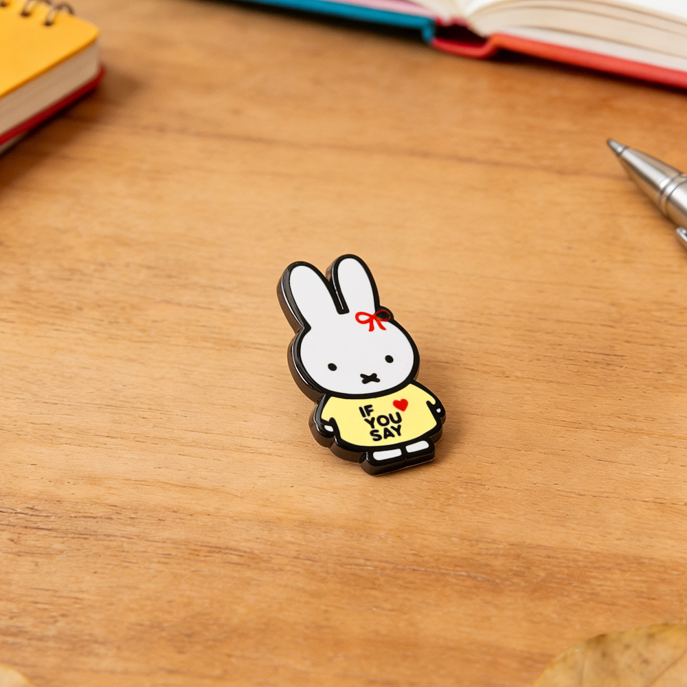 Classic Cartoon Brooch if You Say White Rabbit Badge Love Slogan Enamel Pin Fashion Collar Decoration Gift
