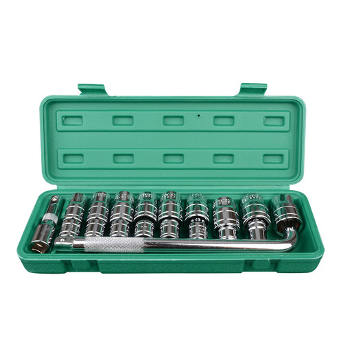 Lingba Dafei Socket Set Combo: Full Range of Hex Sockets, Tire Wrench, and Auto Repair Tools—10-Piece or 13-Piece Kit