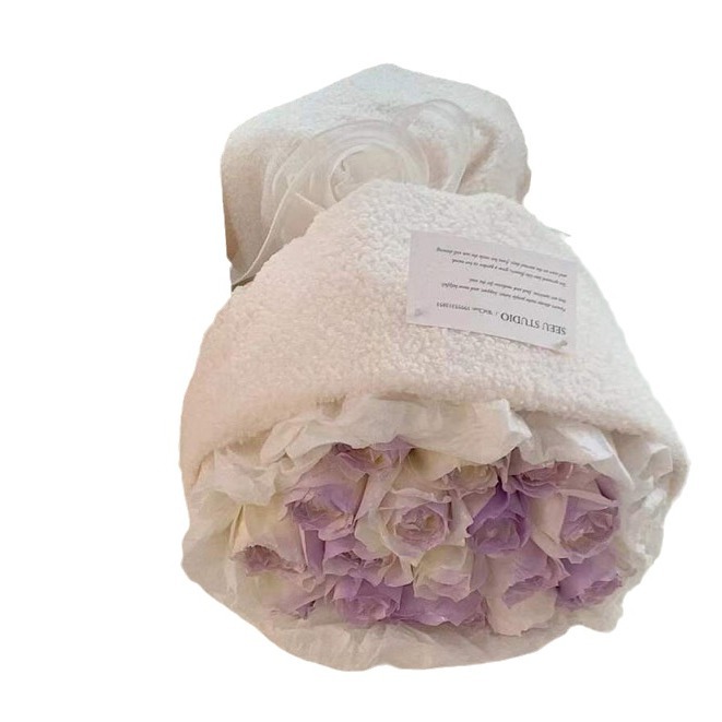 Nuevo cordero de peluche tela La felpa del castaño ramo especial material embalaje floral hecho a mano bricolaje tienda flores