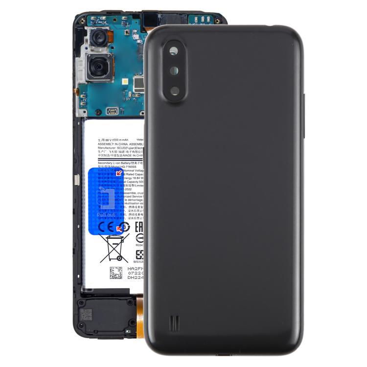 Para Samsung para Galaxy A01 SM-A015F Batería cubierta trasera con anillo de fase