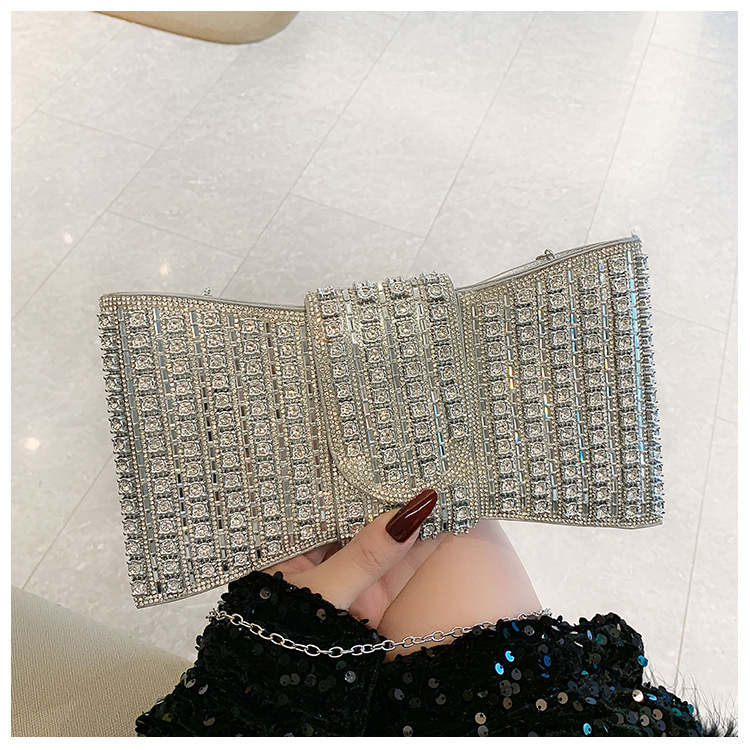 New cross-border European and American retro high-end clutch bag, full diamond single-shoulder crossbody ladies' bag, small bag, socialite dinner bag undefined