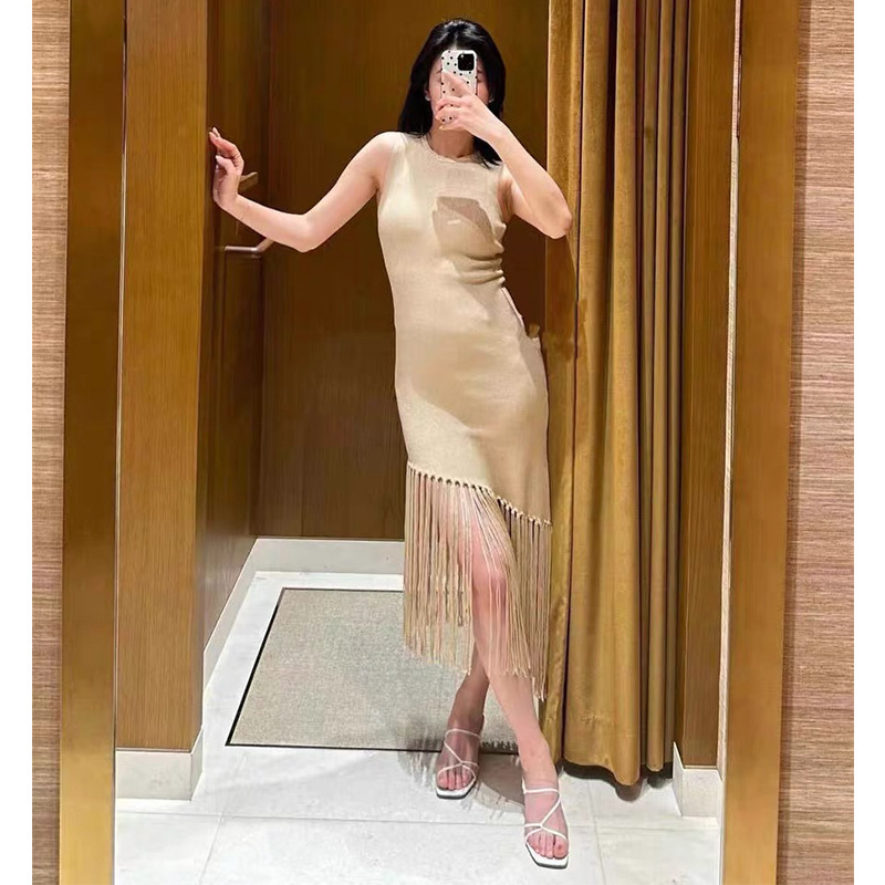 Summer elegant knitted dress sleevless
