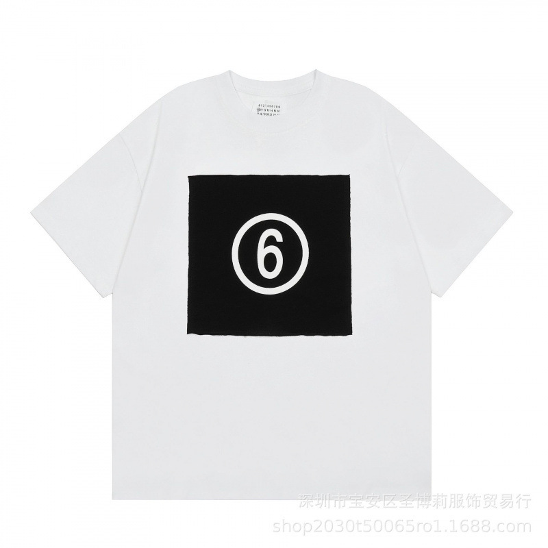 クロスボーダー メゾン マルジェラ マルジェラ デジタル プリント MM6 ピュアコットン 高品質 メンズ Tシャツ レディース 半袖 トレンド|undefined