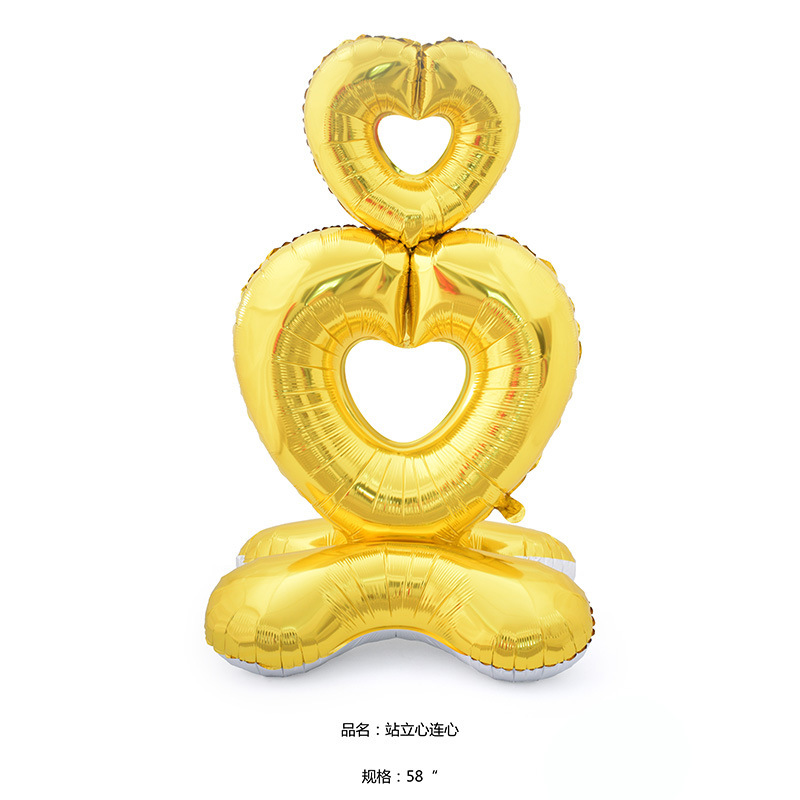 Día de San Valentín globo base 4D de pie amor globo oso Tema de dibujos animados diseño Gran Pollo corazón columna globo