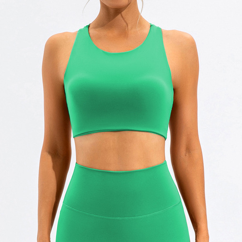 European and American-style women's sports bra: Lulu series, ultra-thin, shock-resistant, back-enhancing design, high-intensity support—perfect for fitness and yoga wear.