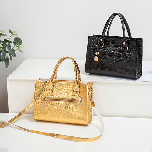 2025 New Fashion Korean Style Trendy Versatile Stylish Single Shoulder Hand Carry Simple Embroidered Thread Texture Bright Bread Bag Can Be Substituted