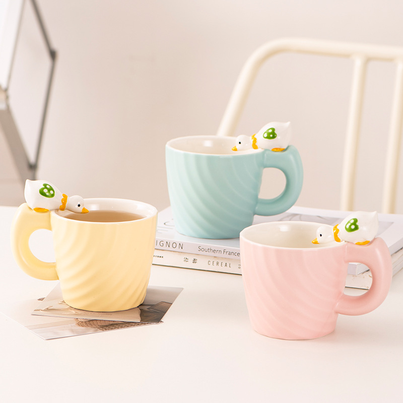 Taza de Cerámica Pato Beber, Diseño Creativo y Tierno, Gran Capacidad
