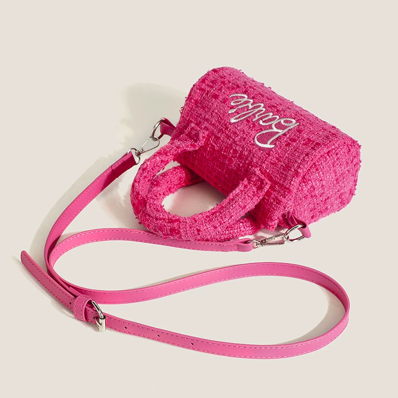 Small Pillow-Style One-Shoulder Bag, Fuchsia (Rose Red), Handheld with Detachable Strap — 2023 Collection