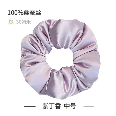 Filling, Sleep Hair Tie, Mulberry – Saç üçün rezinlər - lilac-purple-7cm-30-momme-squareround-style