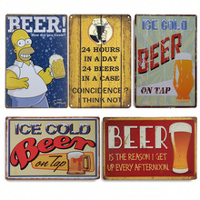 外贸货源欧美复古铁皮画家居酒吧餐厅装饰品铁艺画墙壁标识标牌