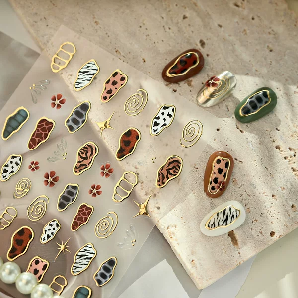 Moji Retro Animal Print Leopard Print Zebra Print Nail Stickers M1308 Simple and Stylish Cool Series Nail Stickers
