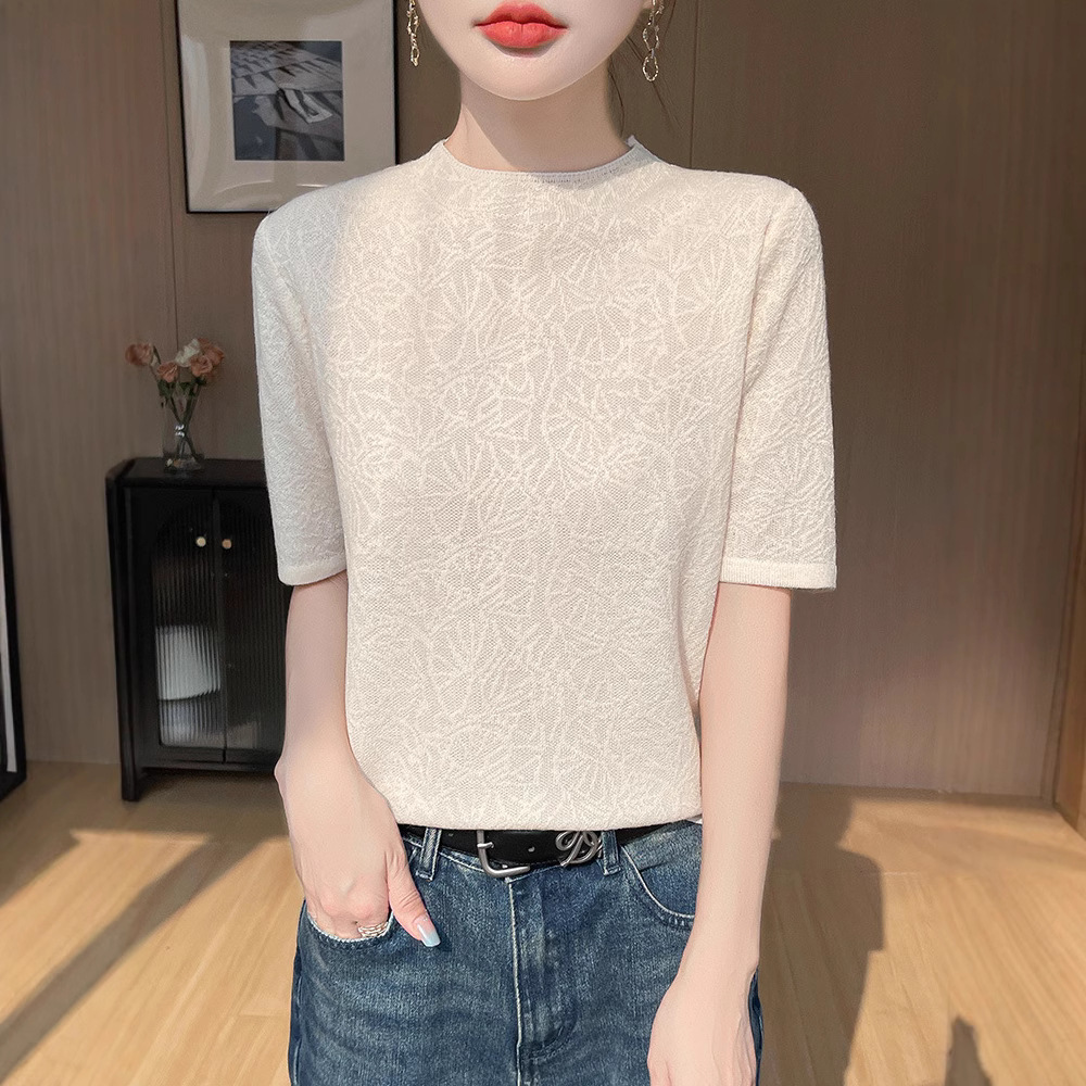 Summer woolen base short sleeve T-shirt