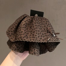 韩国ins高端复古豹纹马尾抓夹甜酷风气质盘发夹蝴蝶结鲨鱼夹