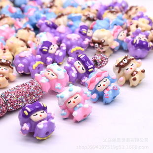 Cartoon Cute Kroomi Doll Clothing Beads Three-dimensional Oil Dropping Alloy Beaded Handmade DIY Hole Beads with Beads
