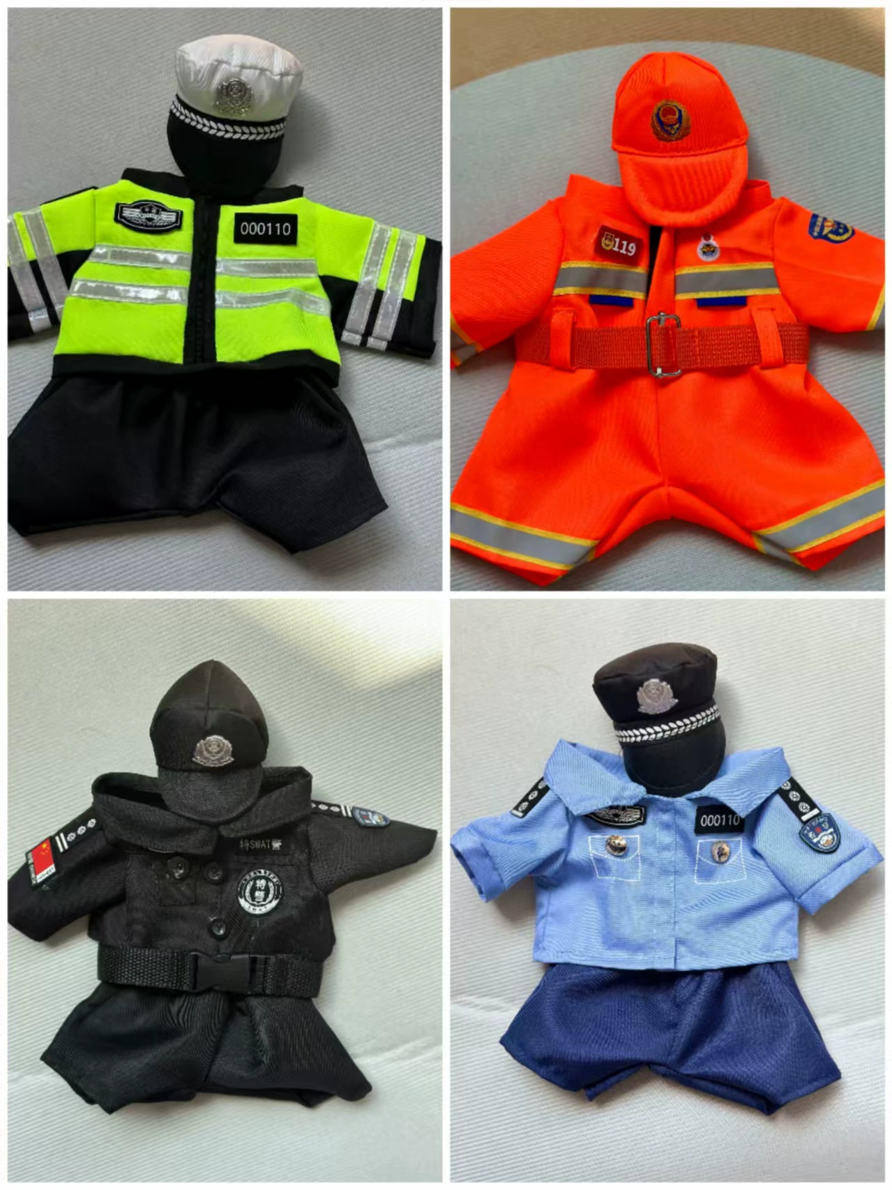 Plush bear clothes — changeable sweatshirts & sweaters for 20–50 cm bears, assorted designs
