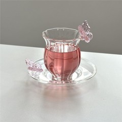 花の女神カップコレクション手作り水仙蝶カップ耐熱家庭用ガラスコーヒーカップクリエイティブティーカップ