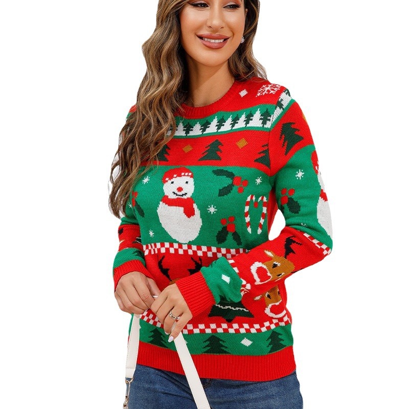 Suéteres Listos para Usar Personalizados para Comercio Exterior Transfronterizo, Suéteres Navideños de Otoño e Invierno para Amazon, Prendas de Punto Jacquard con Dibujos Animados Europeos y Americanos image 7