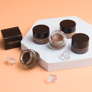 Amazon cross-border 10 color eyebrow cream 7G waterproof soft eyebrow cream eyebrow eyeliner dual-purpose glass bottle eyebrow glue spot