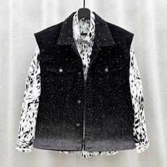 デニムのベストメンズの春の潮のブランドのゆったりしたノースリーブのベスト
