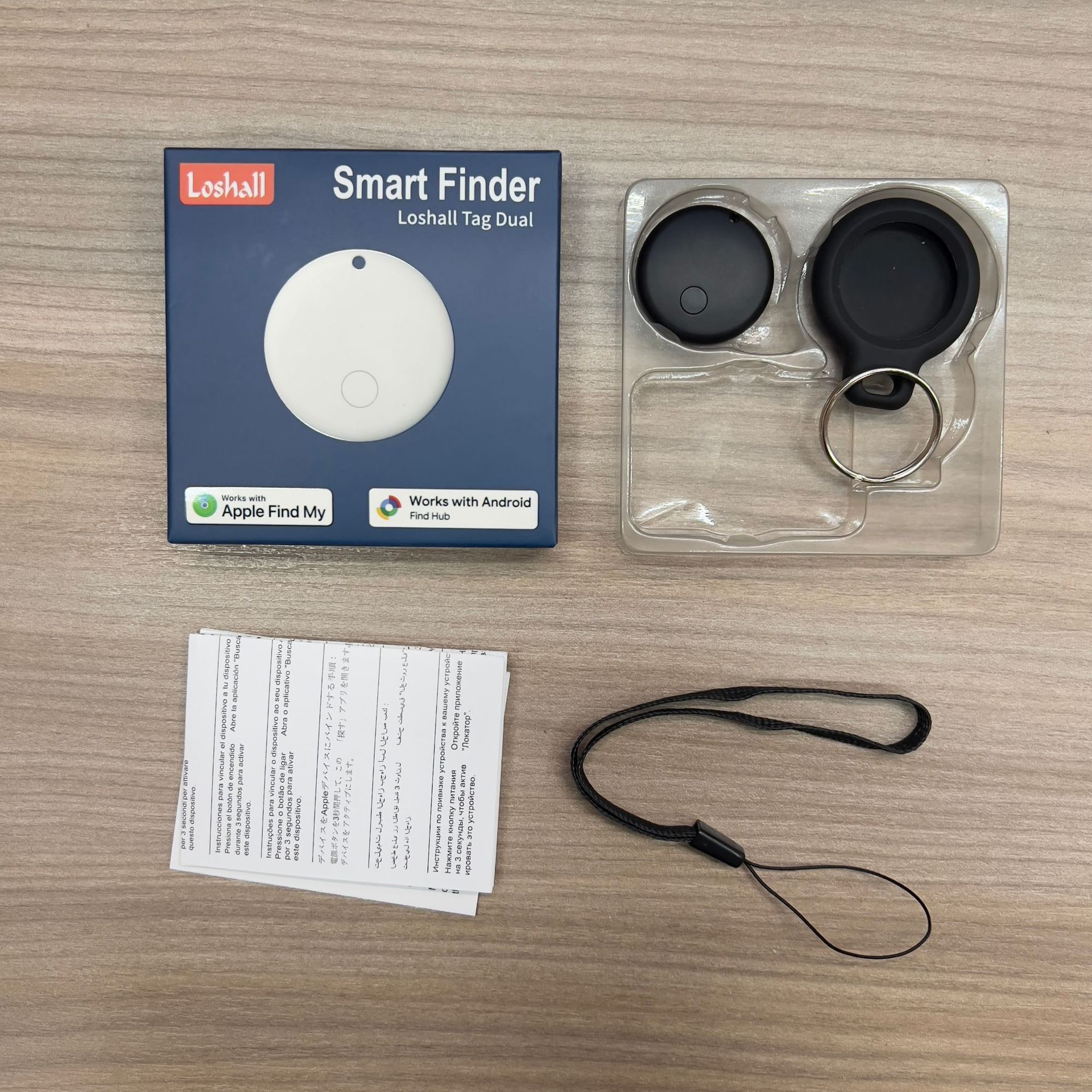 Transfronterizos redondos IOS sistema dual Android encontrar localizador anti-perdida para mascotas clave artículos Bluetooth anti-perdida rastreo