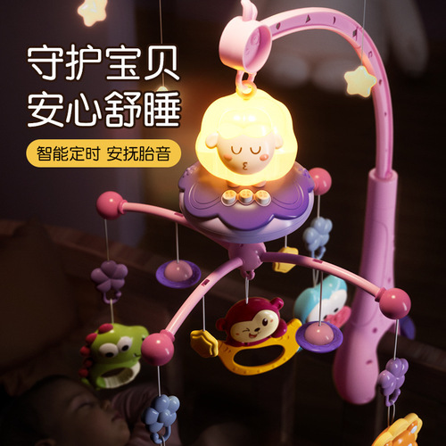 Newborn Bedside Rattle, Stroller-Style Rotating Educational Toy, Bed-Hanging Crib Bell, Baby Soothing Pendant, Hanging Playtime Accessory