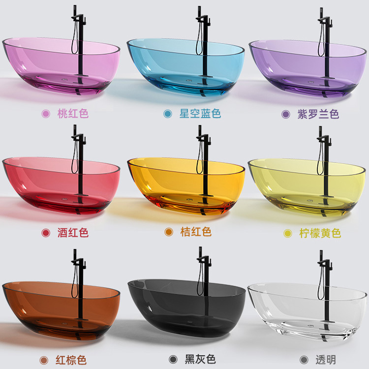 Bed & Breakfast transparent bathtub artificial stone resin color Crystal home hotel independent couple bathtub bath tub Bed & Breakfast transparent bathtub artificial stone resin color Crystal home hotel independent couple bathtub bath tub