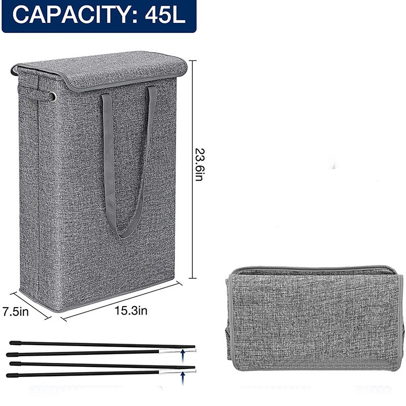 Transfronteriza Amazon cesta de lavandería estrecha tira cesta de lavandería 45L plegable cesta de lavandería dormitorio cesta de lavandería cesta de almacenamiento