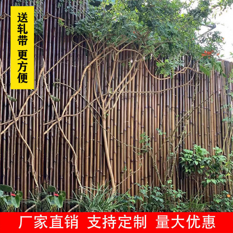 竹フェンス、竹柵、防腐竹、屋外ヴィラ、竹竿壁、屋外バルコニー、和風竹フェンス|undefined