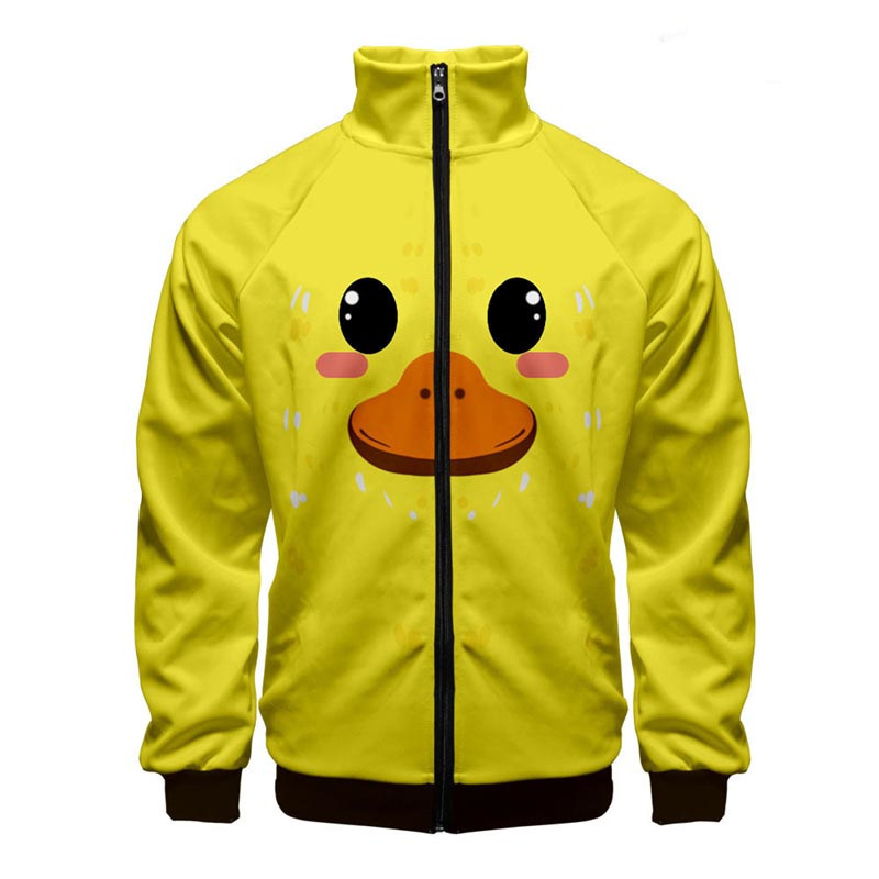 Cute Animal Face 3D Print Men's Jacket Cartoon Duck Penguin Zipper Jacket Coat Casual Women Outerwear