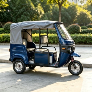 Fuel-powered passenger tricycle for export to Africa, durable and wear-resistant with large space, a popular fuel-efficient vehicle for cross-border trade