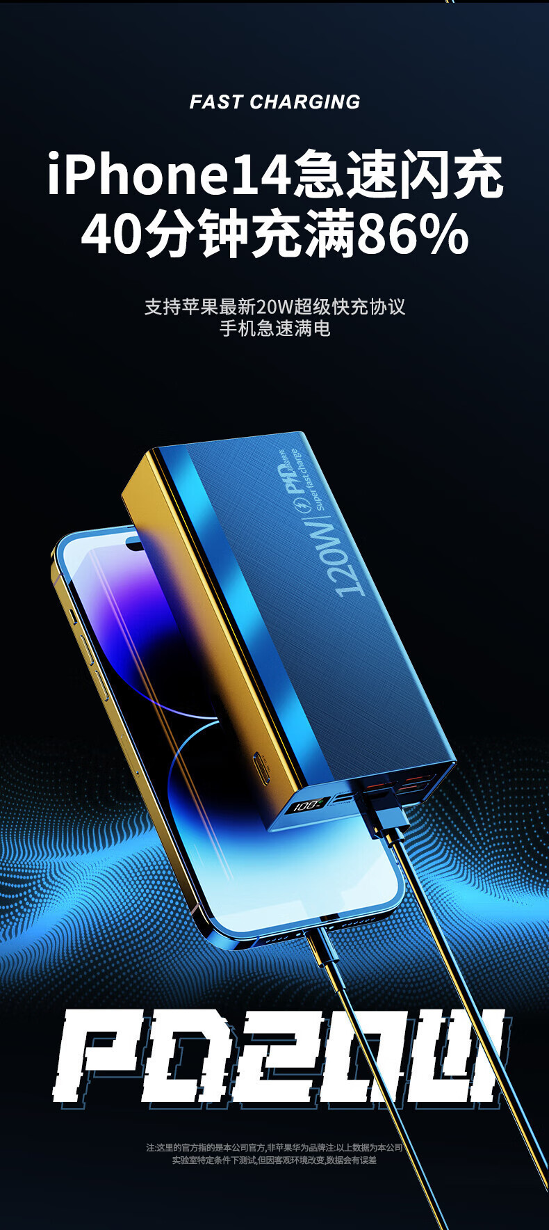 3C sertifikalı 120W süper hızlı şarj 20000 mAh büyük kapasiteli taşınabilir şarj cihazı cep telefonu taşınabilir powerbank toptan