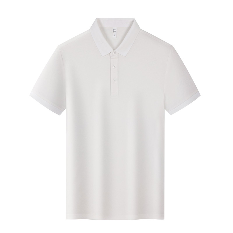 220g 40 algodón de perla de manga corta Polo impresa LOGO ropa de oficina ropa de trabajo ropa de trabajo impresa bordada