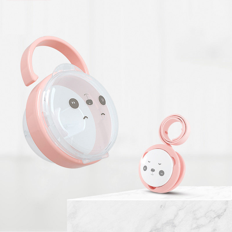 Cadena para chupete con diseño de panda, caja de almacenamiento para chupete, caja transparente a prueba de polvo para chupete de bebé, 2 opciones disponibles