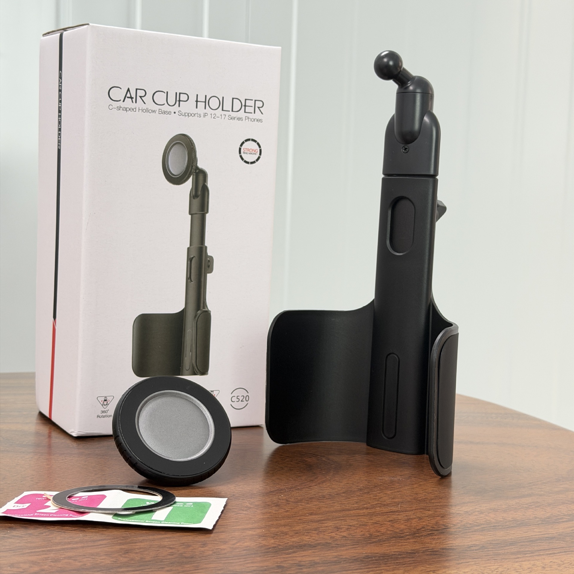 Car-Mounted 360-Degree Rotating Mobile Phone Holder Dual-Purpose Multi-Functional Water Cup Holder Magnetic Navigation Mobile Phone Holder