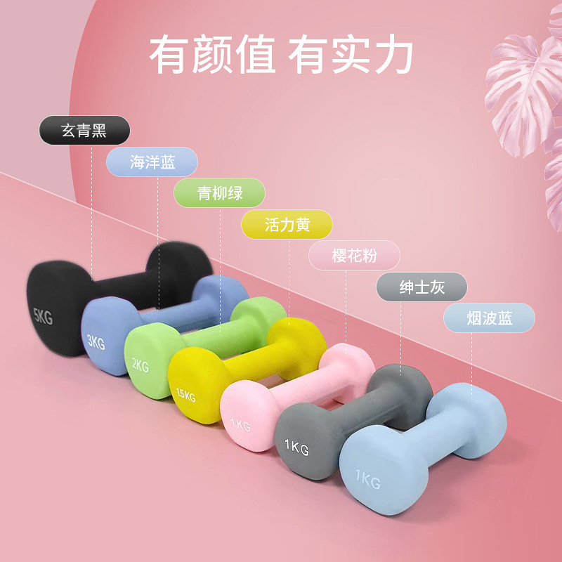 ヨガフィットネス平頭フロスト浸漬ダンベル男性女性家庭用運動器材中実鋳鉄ダンベル|undefined