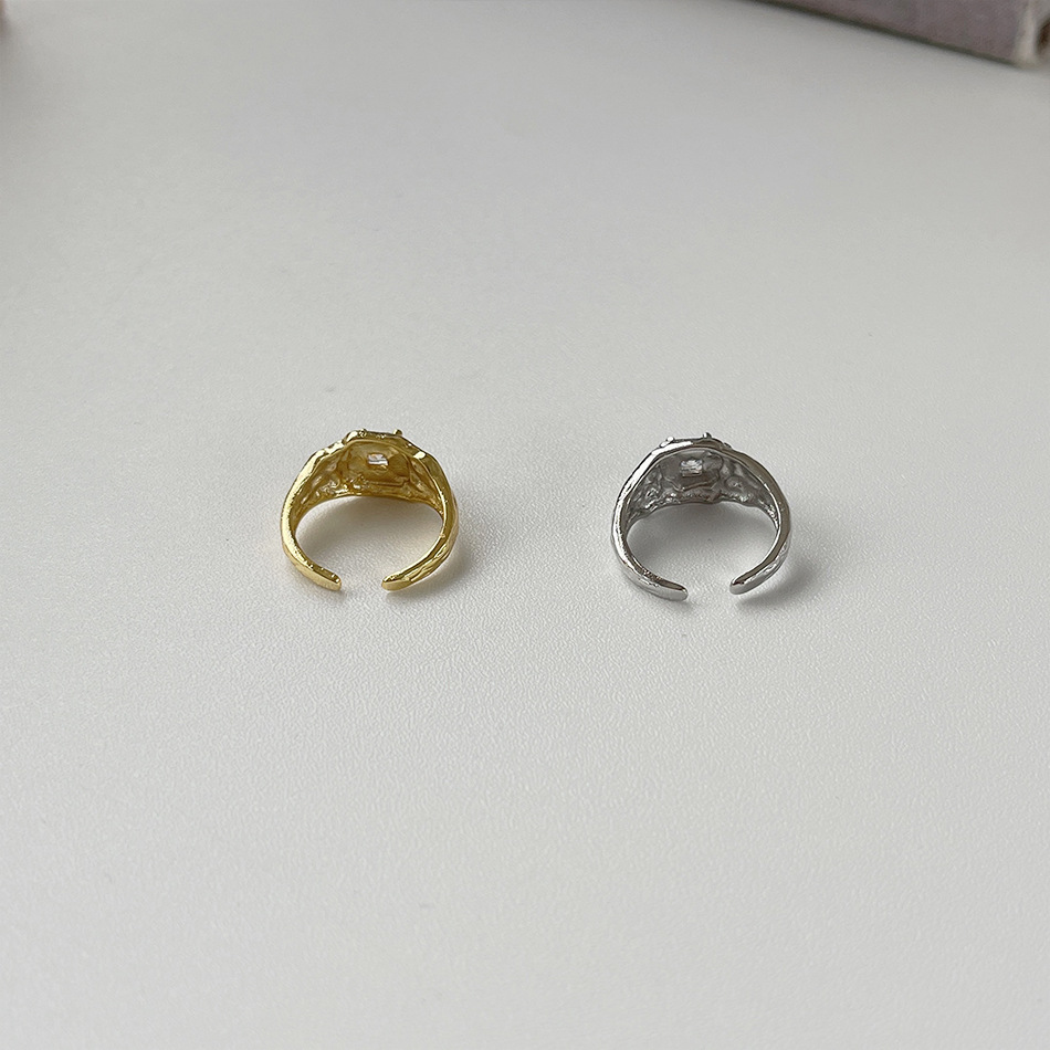 Fashion Geometric Copper Zircon Open Ring